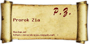 Prorok Zia névjegykártya